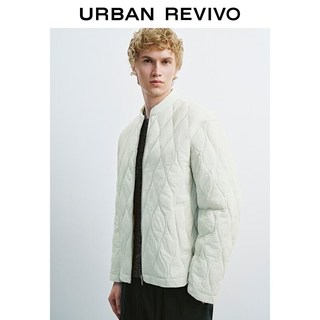 URBAN REVIVO UMB160002+ 波浪绗缝拉链棉服 浅灰 XS