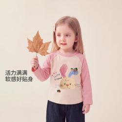 jellybaby 26新品秋款女童小童圆领T恤