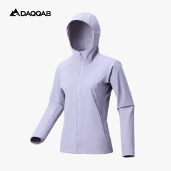 DAQQAB 德克泊 女士弹力夹克衫 防风防泼水连帽软壳夹克