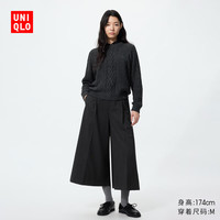 优衣库 489190 打褶裙裤 黑色 L 半身裙
