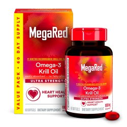 MegaRed 磷虾油营养补充剂 心血管健康 60粒软胶囊 香草味