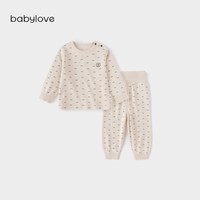 移动端：Babylove 宝宝内衣套装春秋季家居服分体纯棉高腰护肚睡衣儿童衣服
