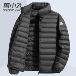 雪中飞 轻薄羽绒服男短款立领夹克式运动休闲百搭小个子春秋季外套