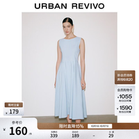 UR UR2026夏季新款女装魅力粉彩风简约圆领无袖连衣裙UWG760090 浅蓝 S