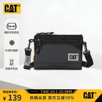 卡特彼勒 卡特（CAT）斜挎包时尚单肩包轻便手机包PU小包休闲包潮耐用生日礼物84632 黑