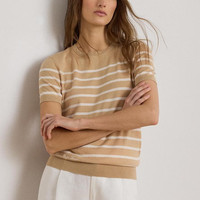 拉夫劳伦 Striped Short-Sleeve Sweater