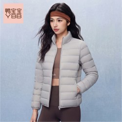 鸭宝宝 2026新款轻薄羽绒服女90鸭绒立领保暖内胆修身秋冬外套C