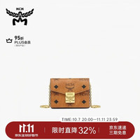 MCM TRACY迷你翻盖式链条钱包卡包干邑色极简风尚
