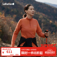 户外徒步：乐飞叶 户外徒步保暖长袖T恤女 百搭半拉链休闲运动上衣LFTS6CL60 灼风橙DO M (38)165/84A