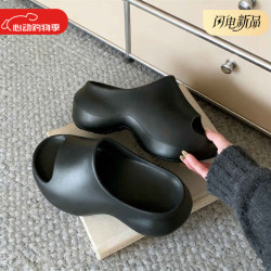 细细条 小个子增高8cm一字拖防滑不累脚夏防臭抗菌足弓支撑辣妹风拖鞋女 白色简约款 35-36