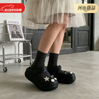 细细条 y2k星星增高早古感凉拖女防滑夏网红外穿足弓支撑2026新款洞洞鞋 浅棕色格子星星 39-40