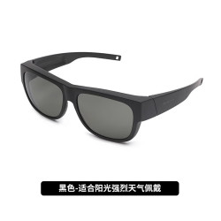 迪卡侬 户外运动登山太阳眼镜墨镜可绑带男女近视可用偏光QUOP黑色方款-2463751