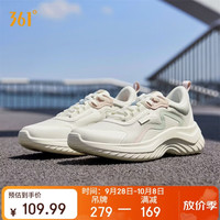 361° 逸跑 减震回弹 女子休闲跑鞋 682232210-1 羽毛白/薄灰绿 透气款 38