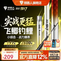 领路人 激战917轻量小综合鱼竿野钓28鲫鲤鲢鱅鱼竿手竿钓鱼竿手杆 7.5m 5H28调赠竿稍吸汗带