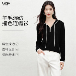 衣香丽影 套头毛衣/针织衫简约显瘦长袖外搭上衣女装 黑色 M