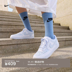 耐克 女子平底运动鞋秋冬低帮板鞋NIKE COURT VISION LOW FV9952 105白/足球灰 37.5