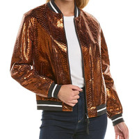 BRUNELLO CUCINELLI Leather Jacket 蛇纹压花夹克 44码