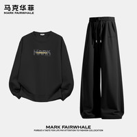马克华菲 男士重磅圆领卫衣+弯刀阔腿卫裤 2件套