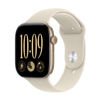 Apple Watch Series 12 GPS版 46mm 浅金色铝金属壳 沙砾色运动表带 S/M