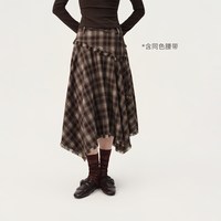 自巧 复古游牧风格纹半身裙 米咖格 S