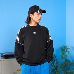 阿迪达斯 廓形法式毛圈布运动圆领卫衣套头衫男装秋季adidas阿迪达斯三叶草