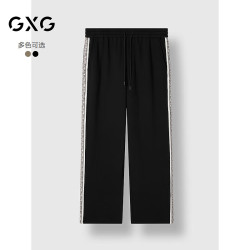 GXG 男装商场同款休闲裤男士长裤24年冬 黑色 175/L