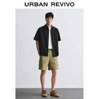 URBAN REVIVO UMM260016 纯色贴袋开襟短袖衬衫