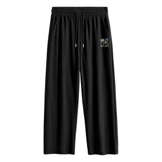 马克华菲 冰丝凉感阔腿裤 黑色 3XL 男士休闲裤