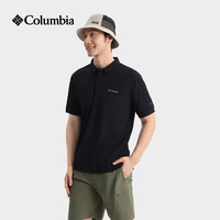 户外徒步：哥伦比亚 户外26春夏新品男女吸湿速干短袖polo衫 010XE3549 黑色 M (175/96A)