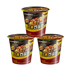 三养 韩国炸酱面76.5gx3杯面拌面夜宵方便面拉面泡面速食