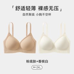 都市丽人 无痕裸感内衣女软支撑聚拢小胸隐形舒适粉底液美背文胸罩
