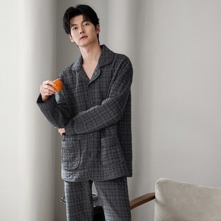 邦朵 空气棉夹层 纯棉长袖 男士家居服套装