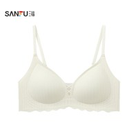 三福 薄B杯无钢圈聚拢文胸 简约少女无感肌理提花内衣女503553