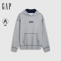 Gap 男女装秋logo刺绣加绒连帽宽松卫衣上衣1SS623736 灰色 L (175/96A)亚洲尺码