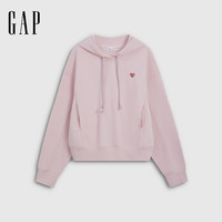 Gap 女装2026秋新品爱心logo加绒彩绳连帽宽松卫衣2SS623061 粉色 M (165/88A) 亚洲尺码