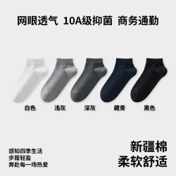 十三日季 男士网眼商务袜夏季纯棉10A抑菌防臭吸汗透气薄款休闲中短筒袜子