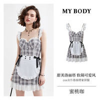88VIP：MY BODY MYBODY夏季睡裙女仆洛丽塔荷叶边小飞袖性感吊带家居服女