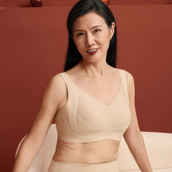 染岸 中年妈妈调整型内衣套装妇女专用大码收副乳防下垂无痕文胸罩