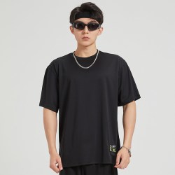 R.Q.G 短袖背心T恤男夏季透气薄款速干美式跨栏坎肩健身篮球足球服无袖