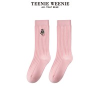 TEENIE WEENIE TeenieWeenie小熊女装袜子春秋款简约休闲清新时尚刺绣中筒袜