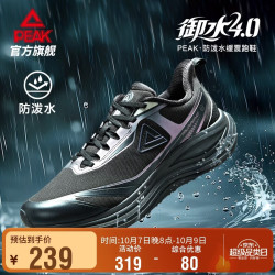 匹克 态极御水4.0跑步鞋男鞋秋季防泼水通勤缓震黑色运动鞋子DH540017