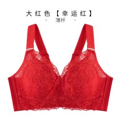 千奈美 大胸显小内衣女薄款文胸全包胖mm200斤加大加肥大码缩胸罩