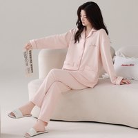 浪莎 海岛绒睡衣女款冬季新款大码加绒加厚冬天可外穿家居服套装HJ