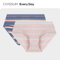 CIVISSUM多色轨复古彩色条纹女士内裤性感纯棉三角裤