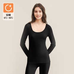 Ubras 出行保暖男女士保暖套装羽绒化发热低圆领肌底上衣秋衣裤