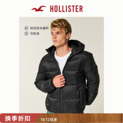 HOLLISTER 332-5075 加厚保暖 黑色 XL 男士棉服