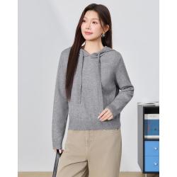 爱依服 唯品专属大码女装2026秋冬韩版简约休闲风毛织卫衣