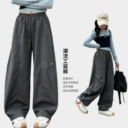 富罗迷 儿童时尚工装裤秋冬女童潮酷镰刀裤校园百搭休闲长裤初中生工装裤