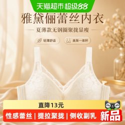雅黛俪 蕾丝内衣女夏薄款无钢圈聚拢显瘦轻薄舒适美背一体杯文胸