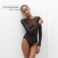 88VIP：Intimissimi 意舒漫性感透视网纱圆领长袖修身打底连体衣BOD101G